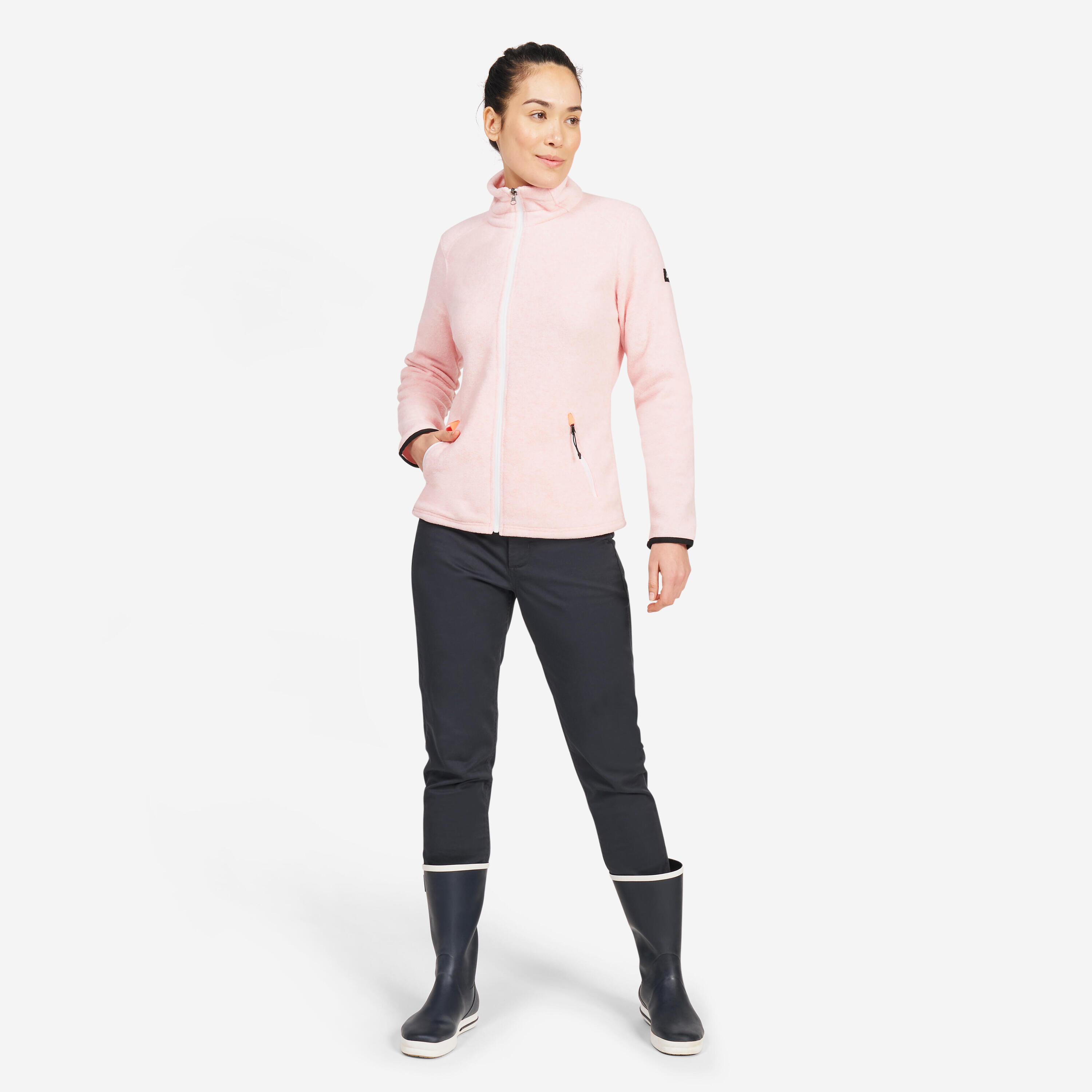 Fleecevest Sailing 100 voor dames lichtroze 11/11