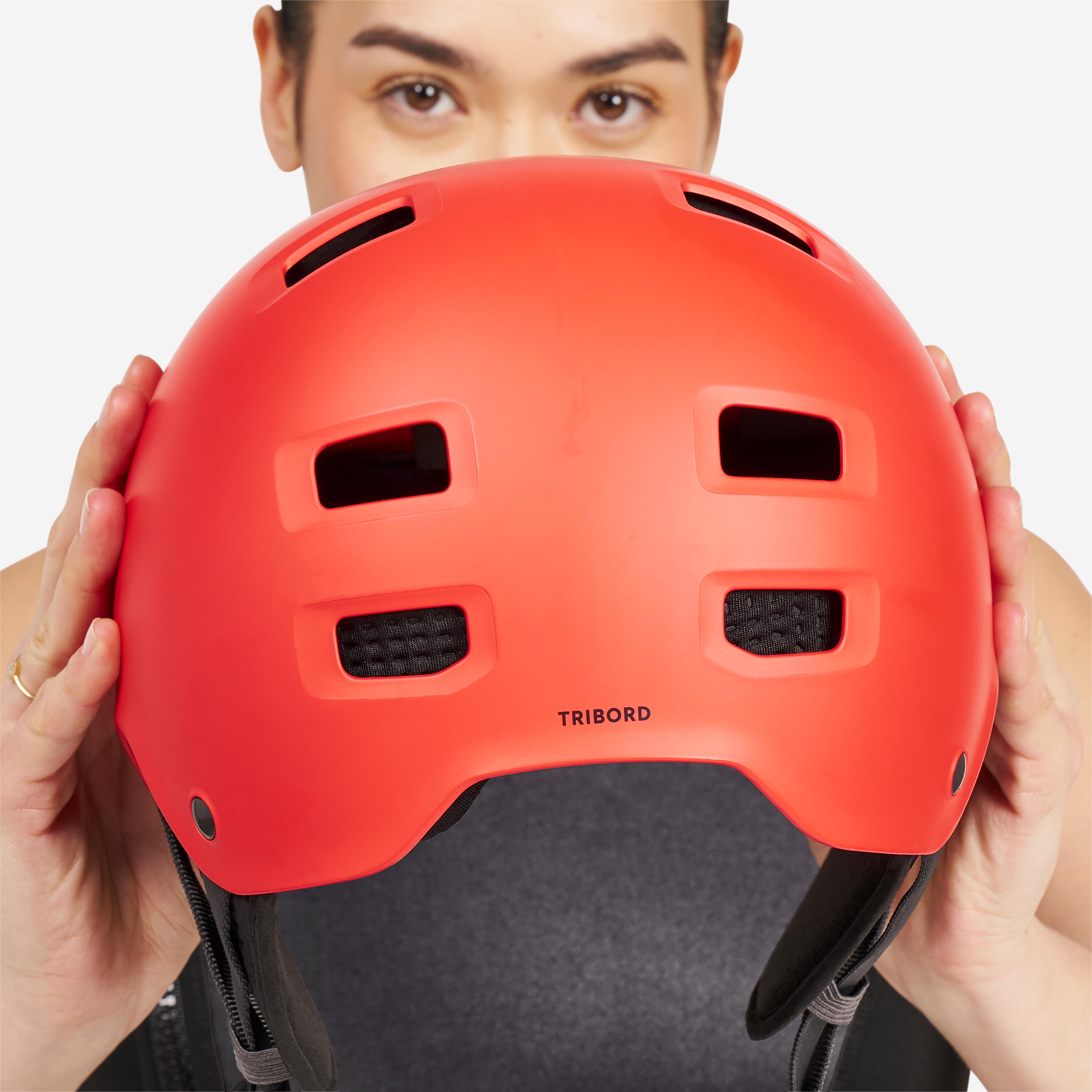 Capacete desportos aquáticos, kitesurf, wingfoil, wakeboard Adulto 100 vermelho 33/50