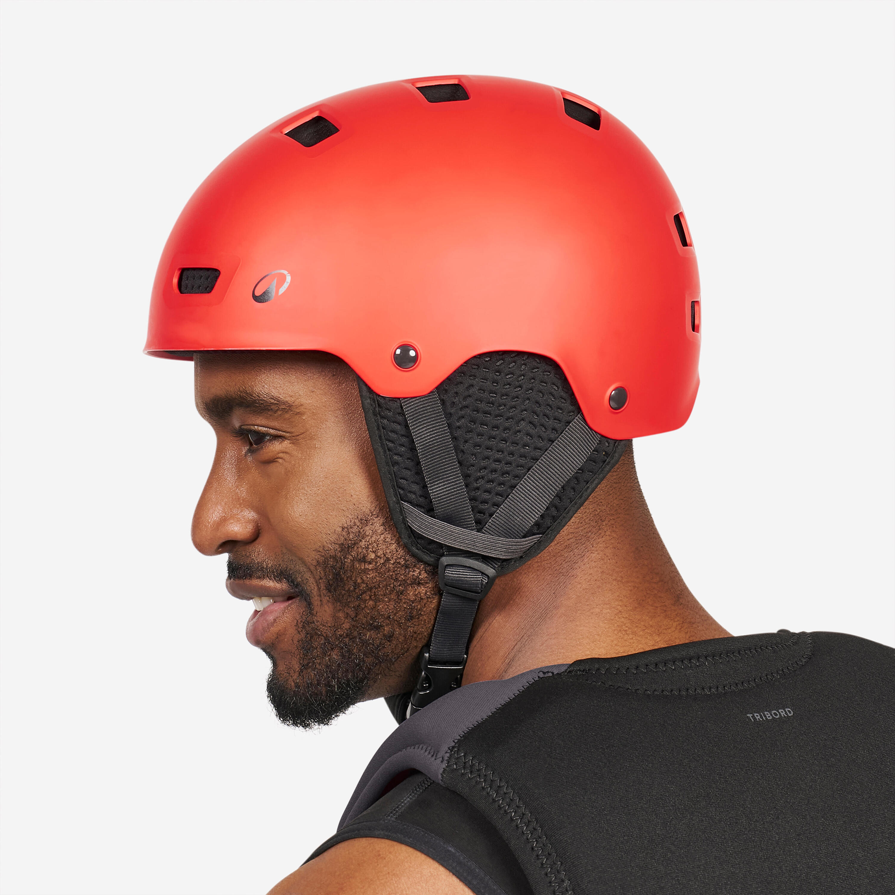 Helm voor watersport kitesurfen wingfoilen wakeboarden volwassenen 100 rood 3/17