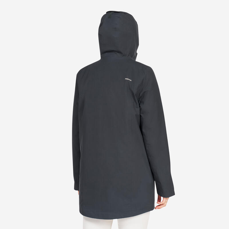 Veste chaude imperméable Voile coupe-vent Femme - SAILING 500 Gris foncé