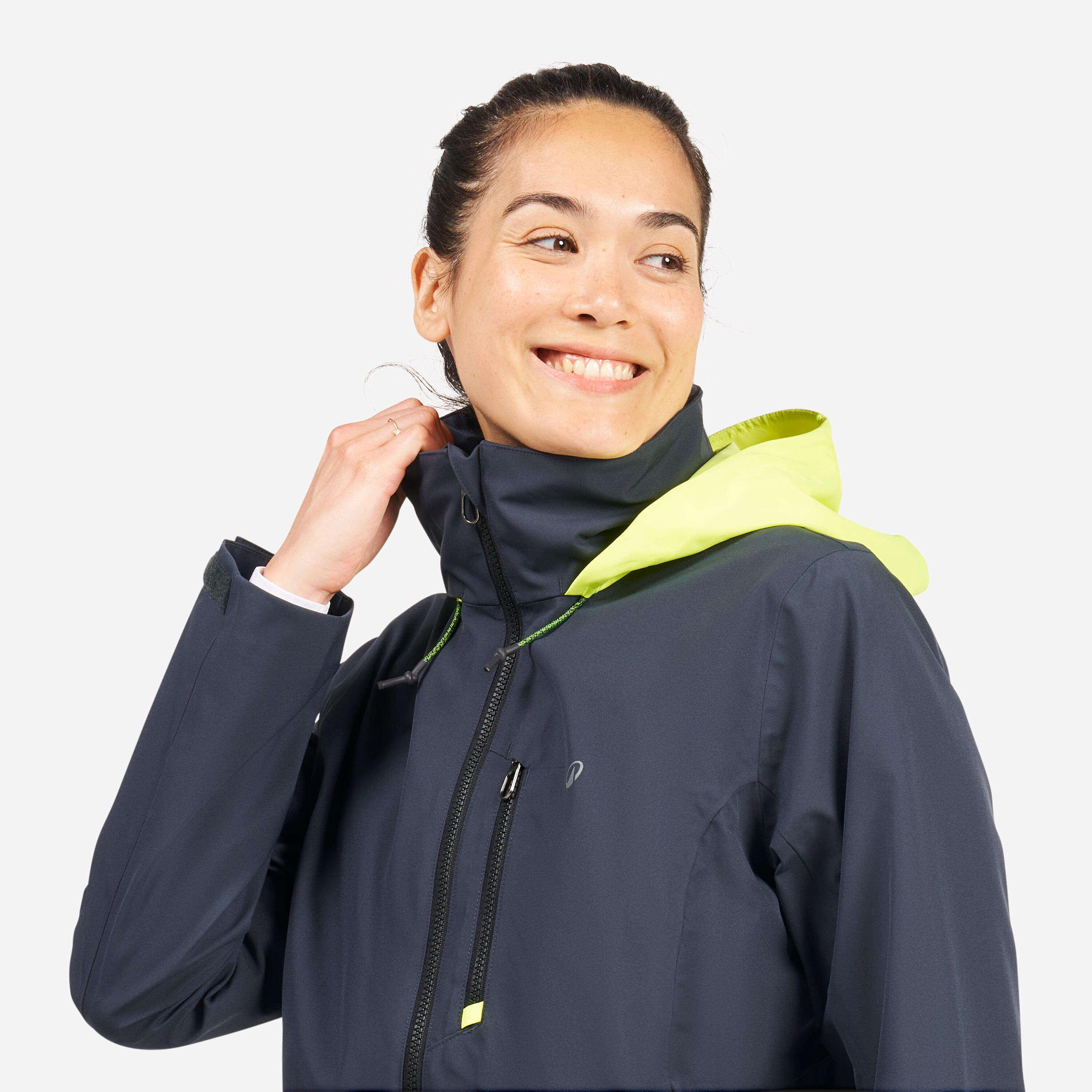 Giacca vela donna SAILING 500 impermeabile grigio scuro  14/24