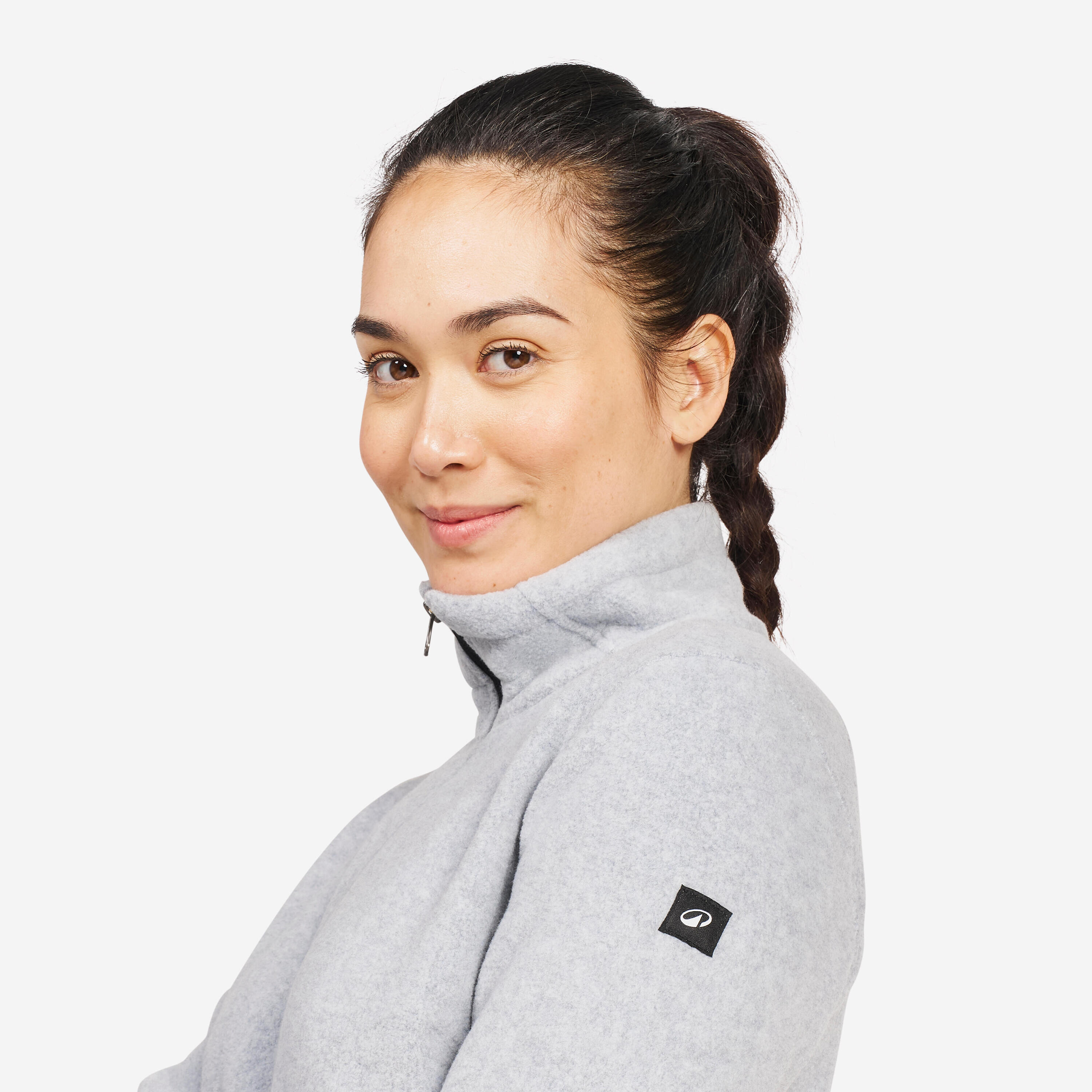 Warm fleecevest voor dames Sailing 100 gemêleerd grijs 7/11