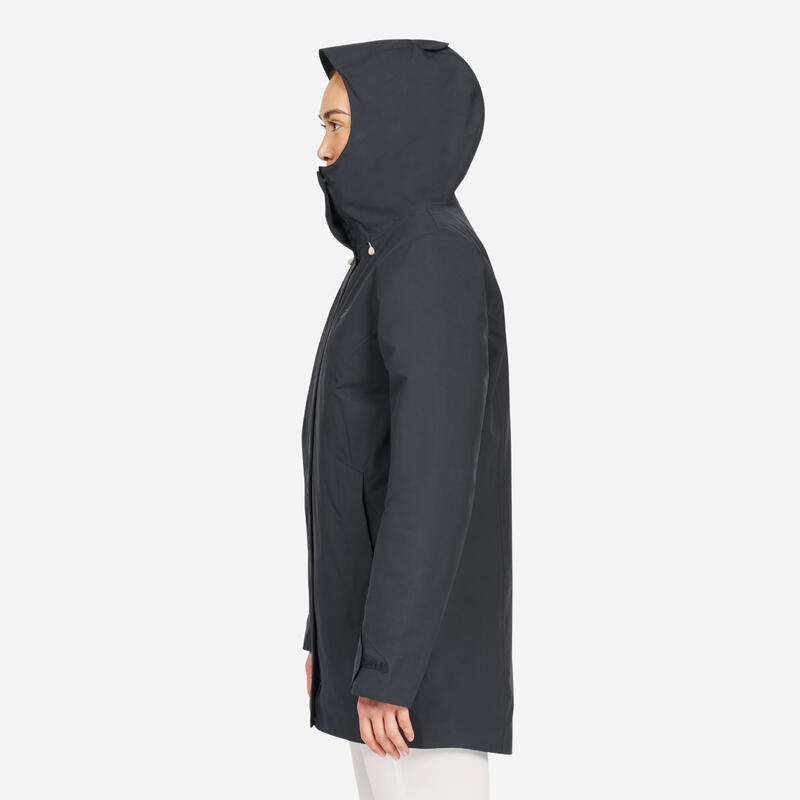 Veste chaude imperméable Voile coupe-vent Femme - SAILING 500 Gris foncé