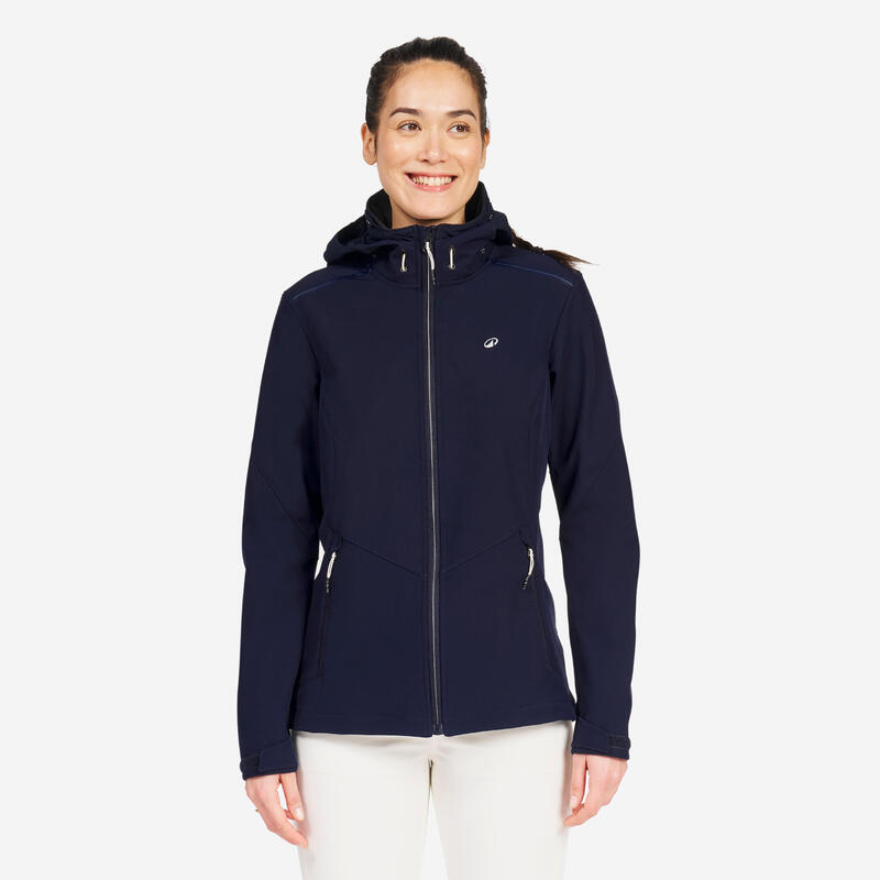Jachetă Softshell anti-vânt navigație SAILING 900 Gri-Negru Damă 