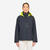 Veste imperméable coupe-vent de voile femme sailing 500 gris foncé capuche jaune