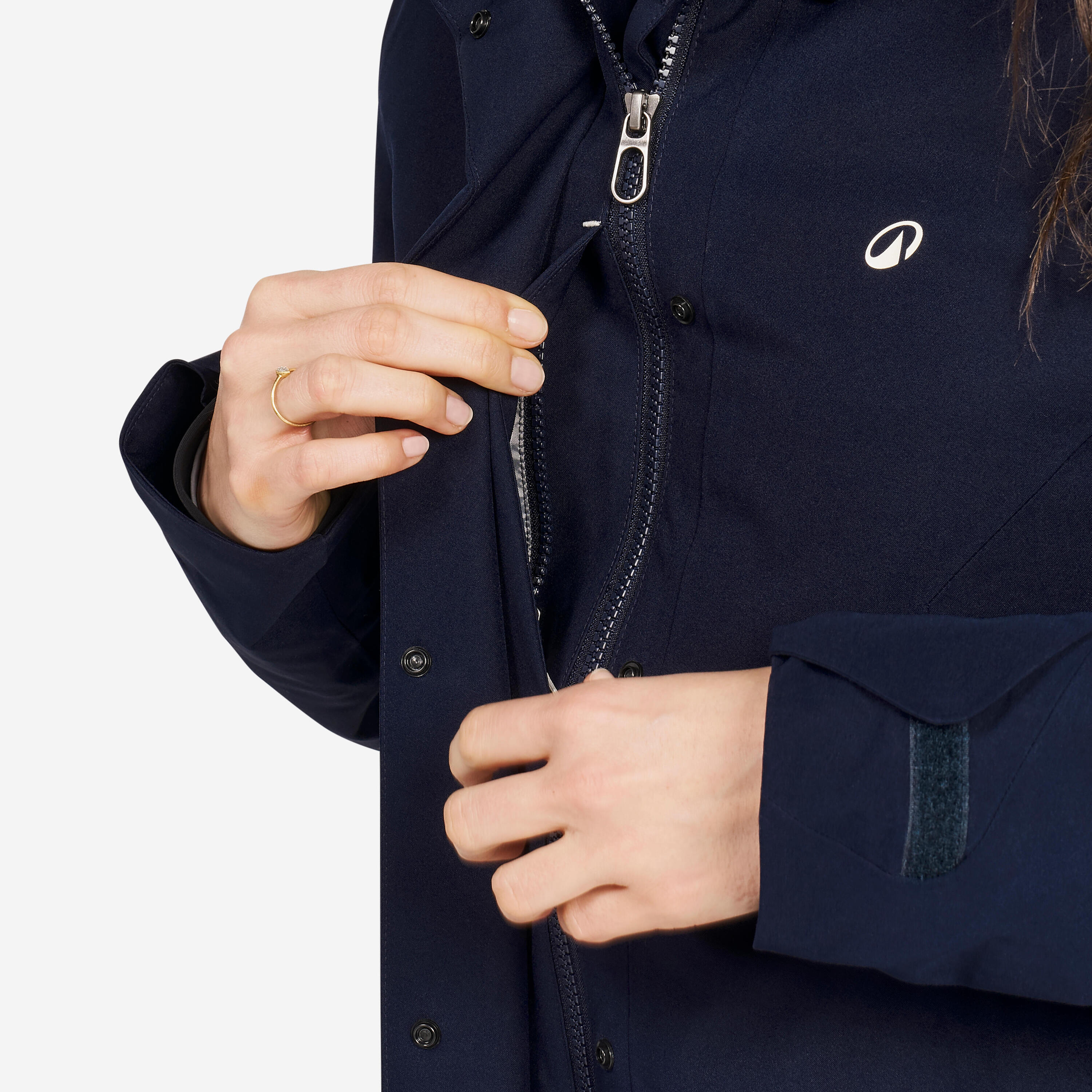 Veste de voile chaude et longue imperméable Femme - 500 bleu marine 10/11