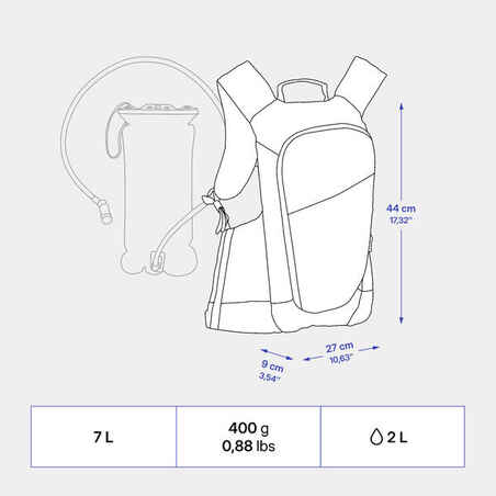 Mountain Bike Hydration Backpack Explore 7L/2L Water - Black