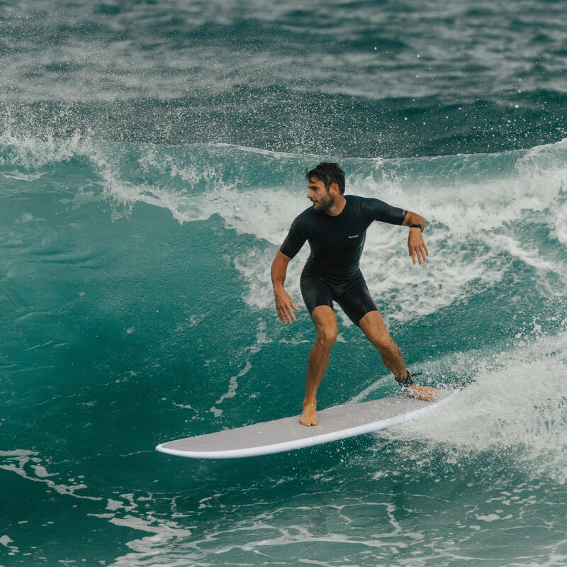 Planche de surf hybride en résine 6'4 40L avec 3 ailerons - kaki