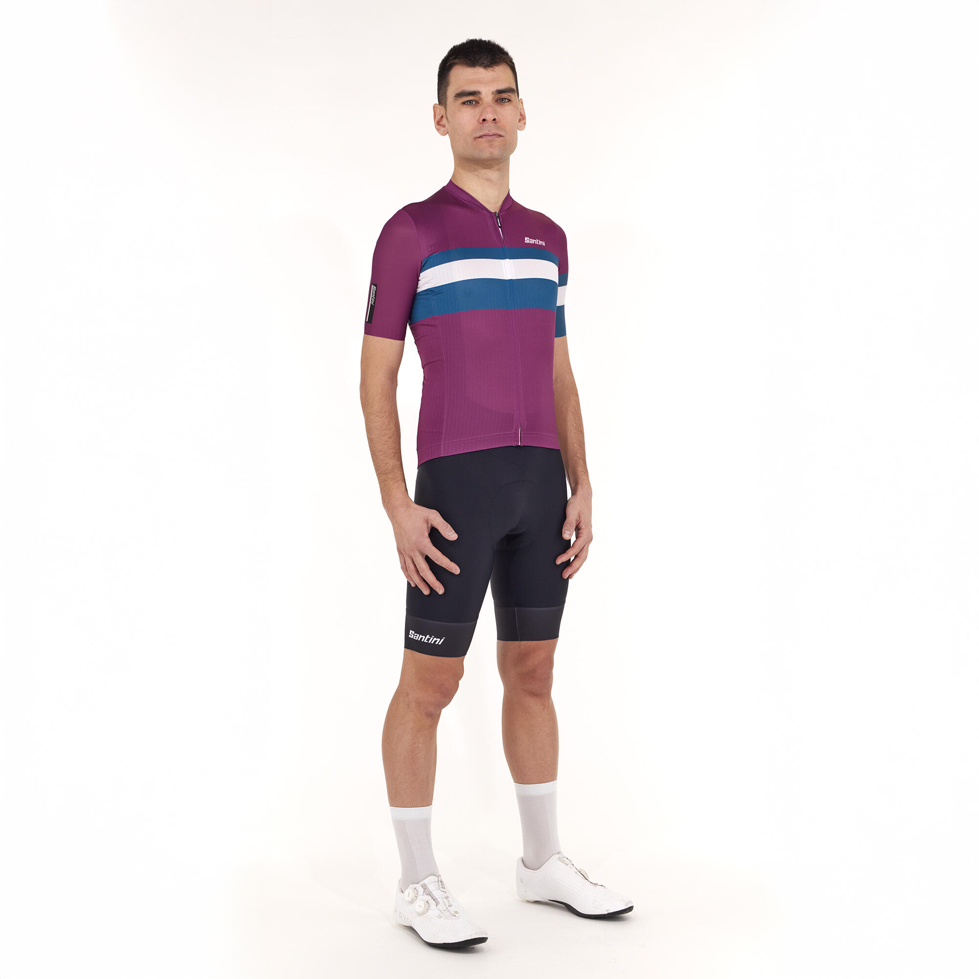 SANTINI Maglia Ciclismo Uomo Santini Race Premium Ciclamino Slim Fit