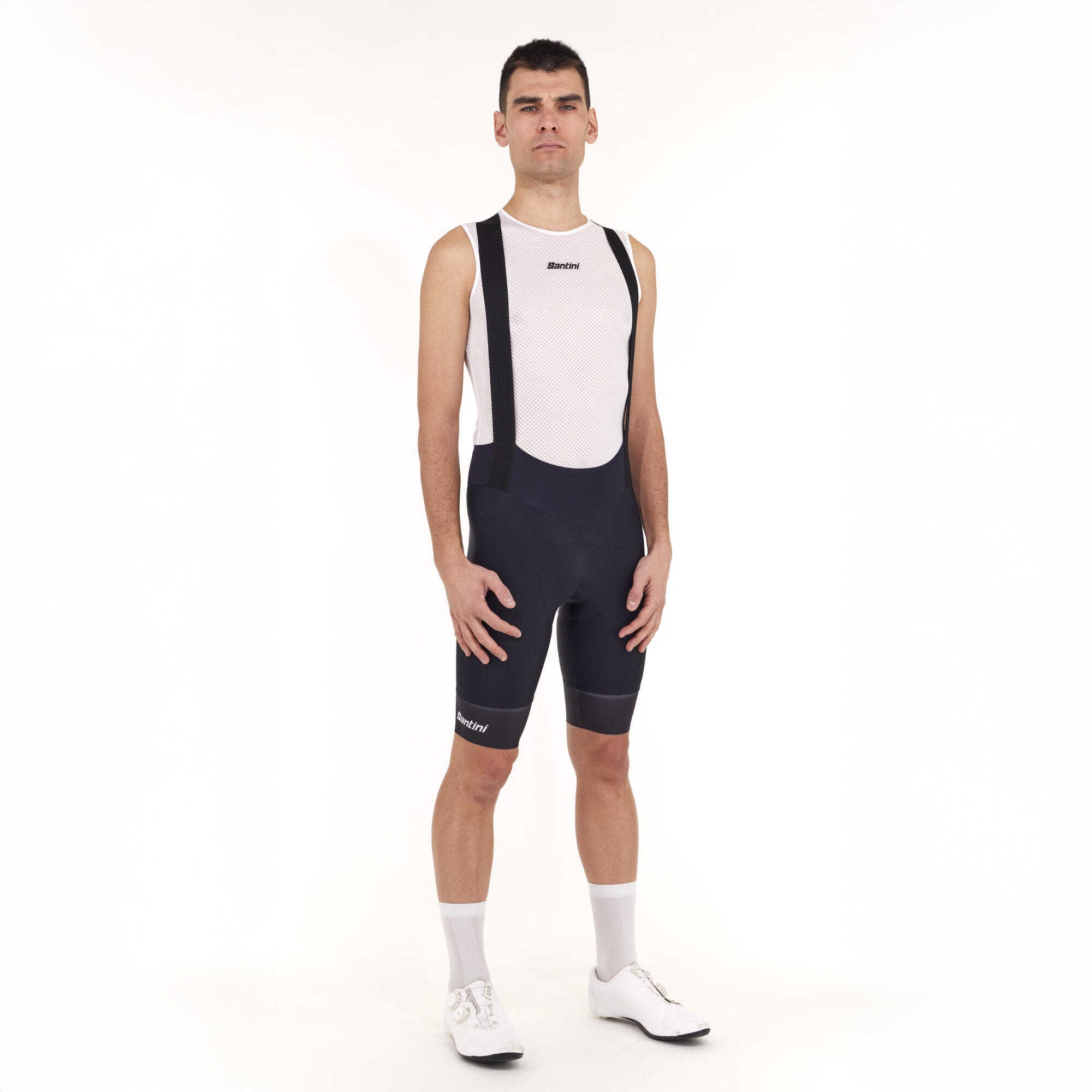 SANTINI Salopette Ciclismo Estiva Santini Uomo Race Nera Fondello Endurance C3