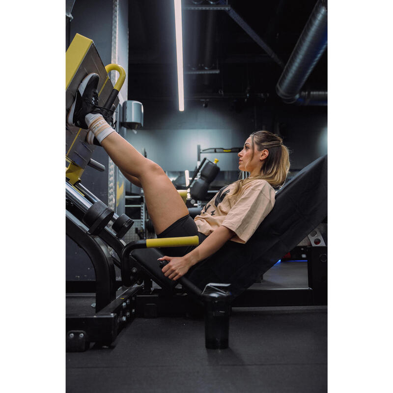 Chaussettes mi hautes femme, beige, noir et blanc