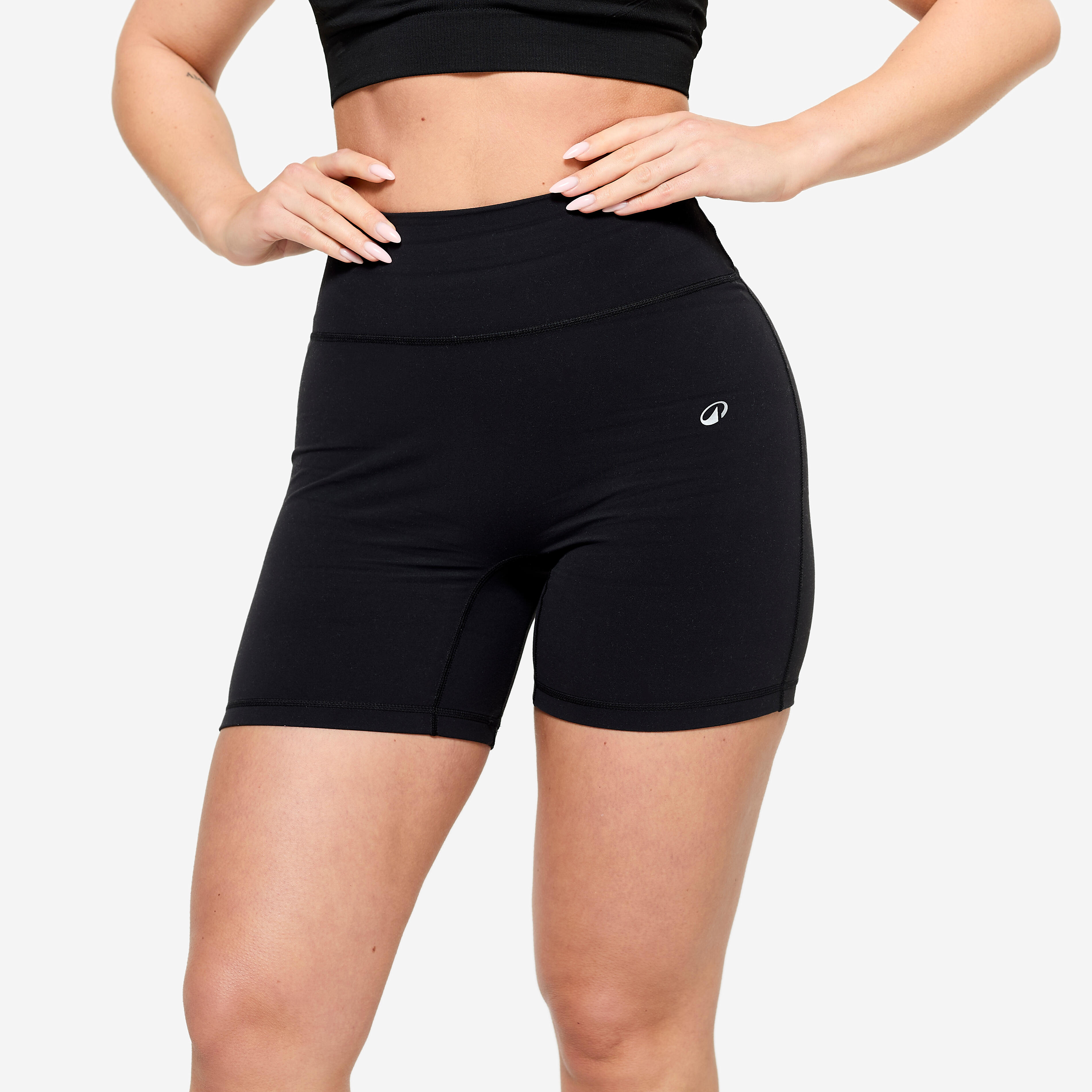 Domyos Gebraucht – Minishorts Damen Krafttraining hoher Bund Slim – schwarz – GUT | 02156264421018 Domyos Gebraucht – Minishorts Damen Krafttraining hoher Bund Slim – schwarz – GUT | 02156264421018