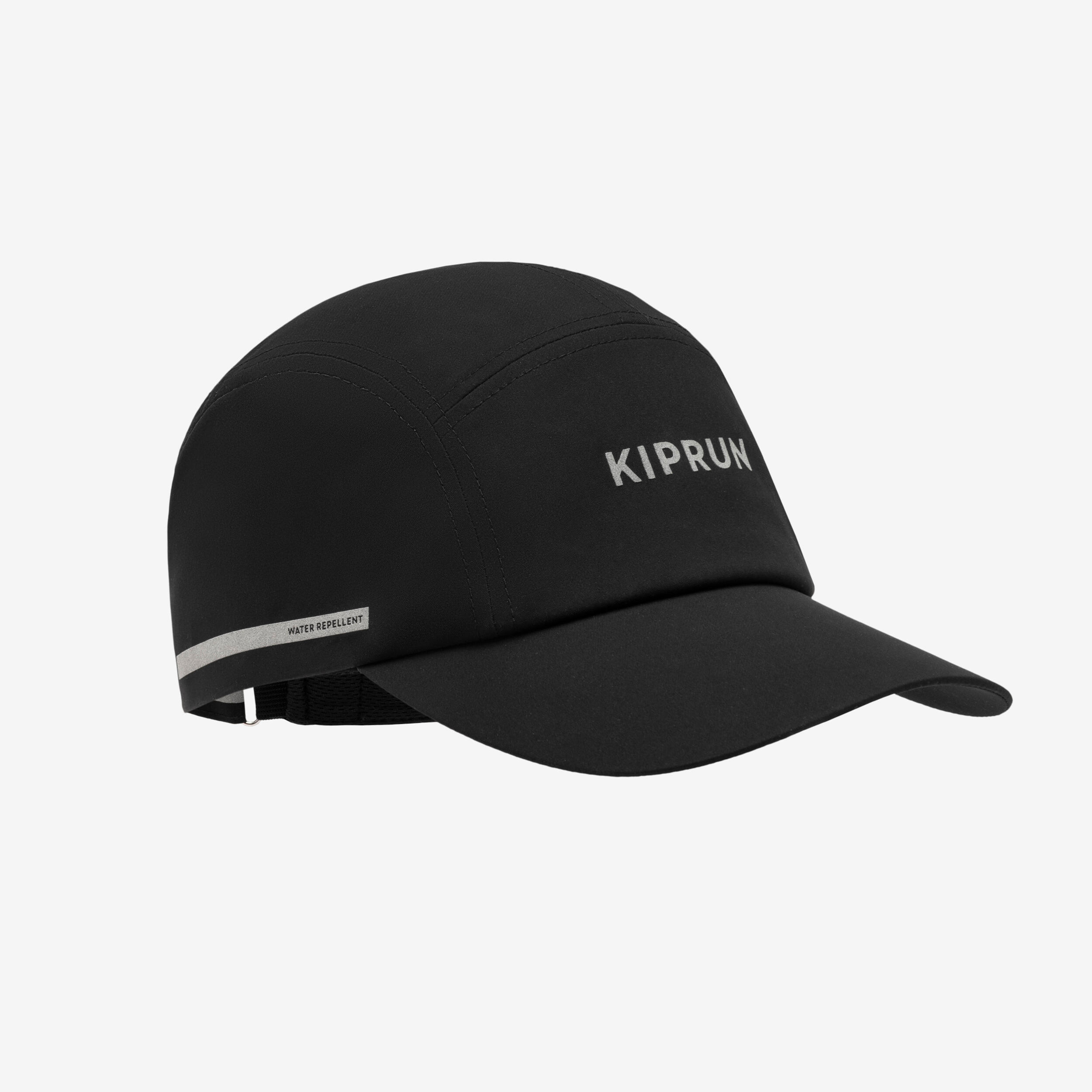 Cappellino running adulto unisex idrorepellente 5 pannelli nero 9/16