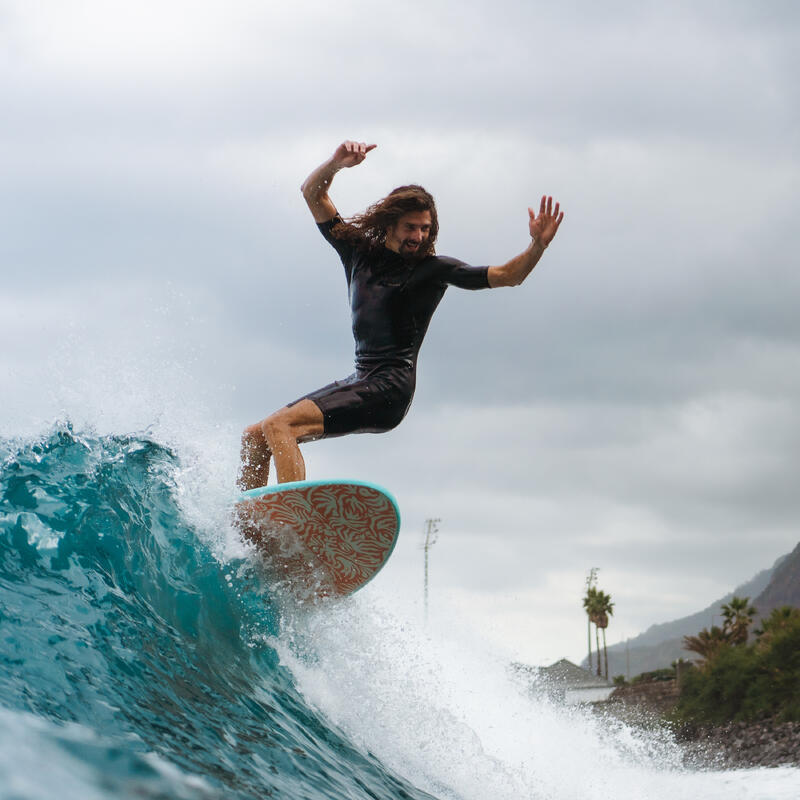 Planche de surf en mousse 6'6 swallow tail 55L - turquoise