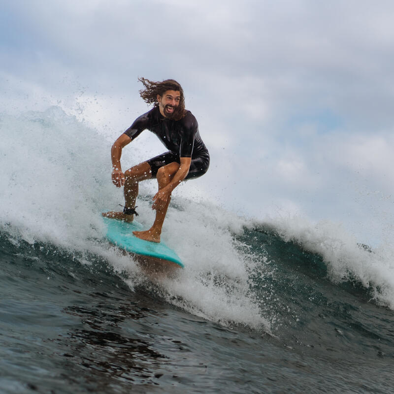Planche de surf en mousse 6'6 swallow tail 55L - turquoise