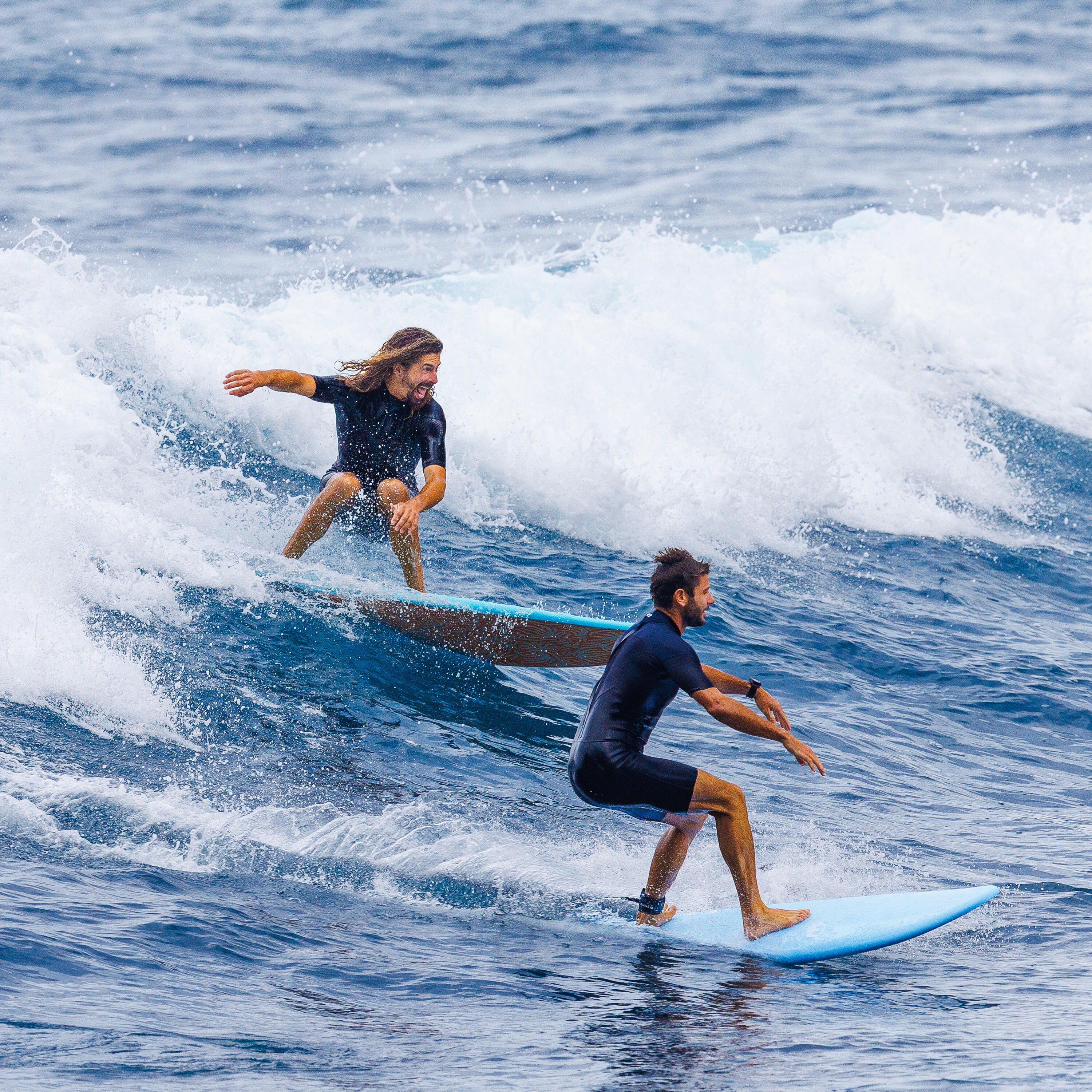 Surfboard aus Schaumstoff 6' Swallow Tail 49 l hellblau 12/12