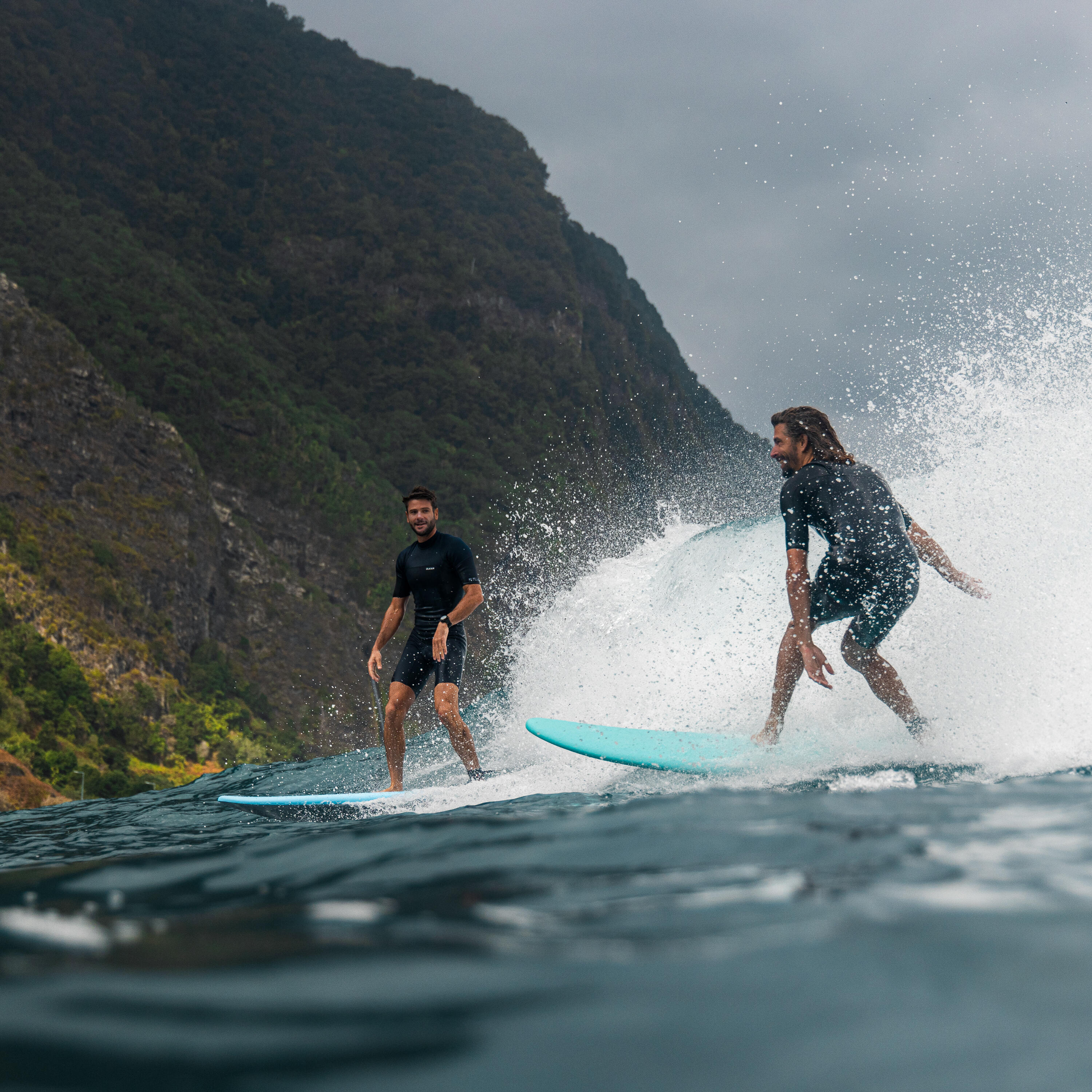 Surfboard aus Schaumstoff 6' Swallow Tail 49 l hellblau 2/12