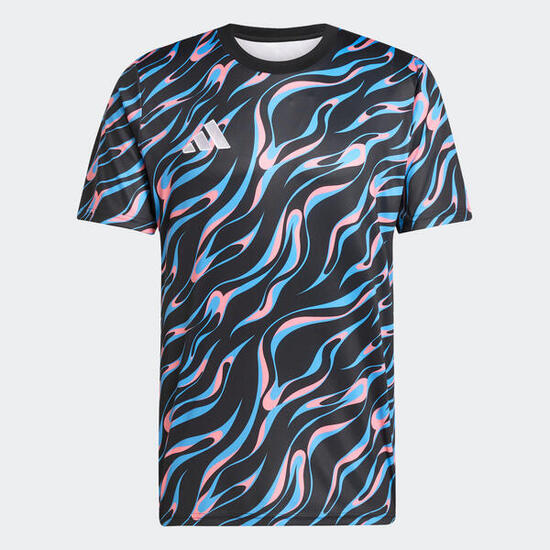 Maglia allenamento calcio adulto ADIDAS blu-rosa