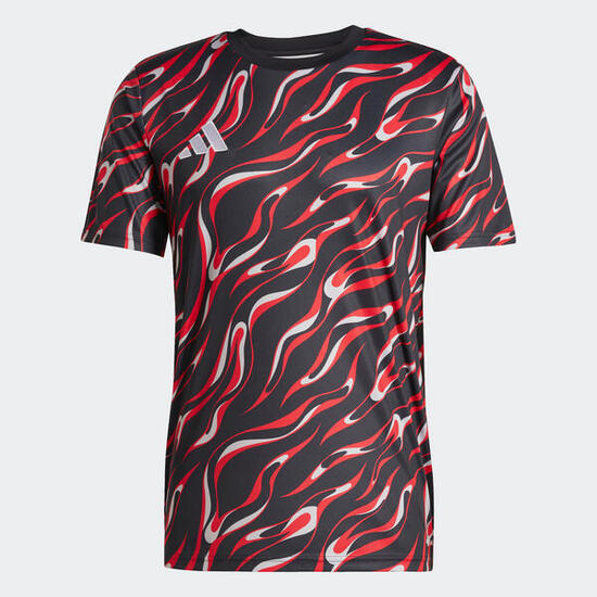 Maglia allenamento calcio adulto ADIDAS blu-rosa