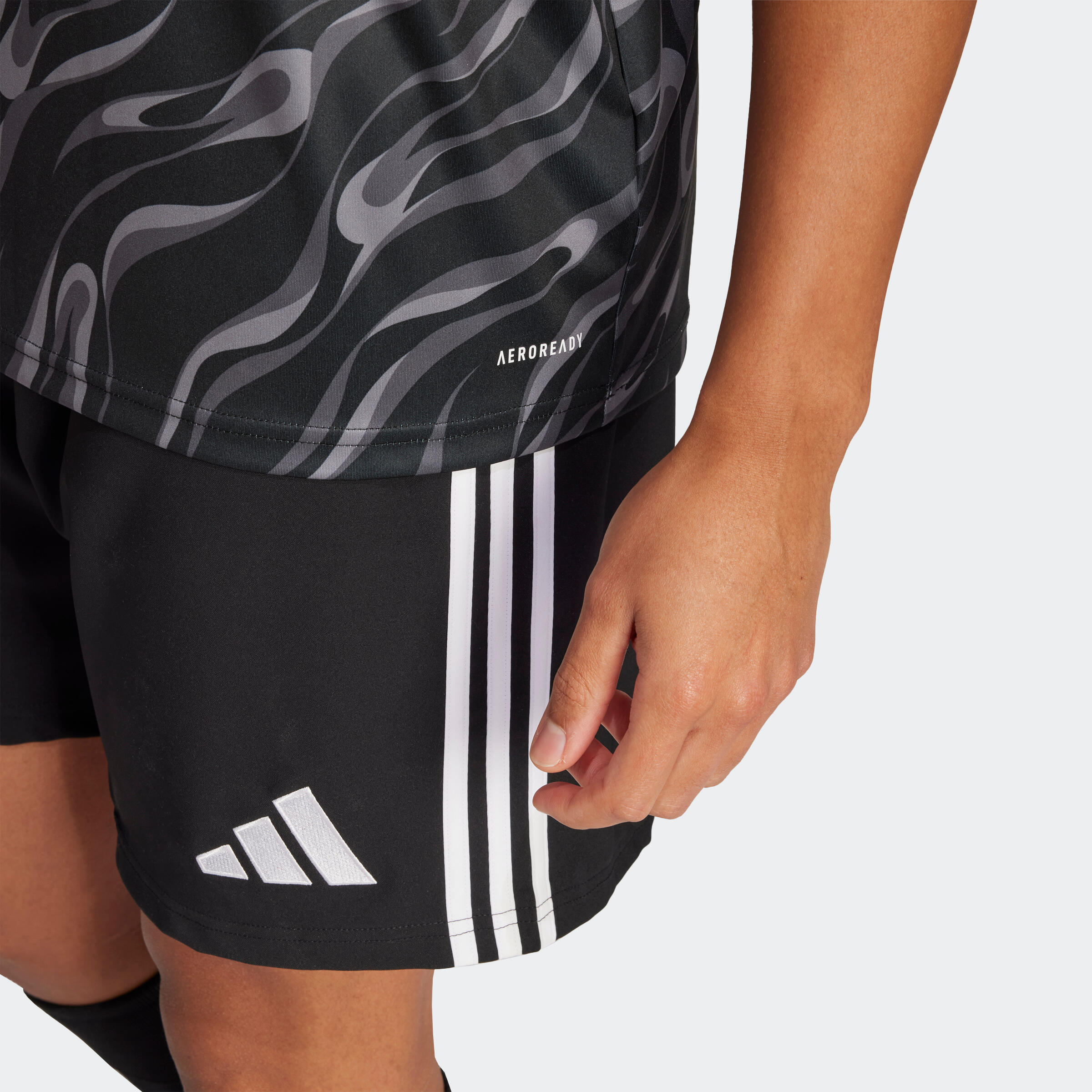 Voetbal trainingsshirt 25 zwart/grijs 7/8