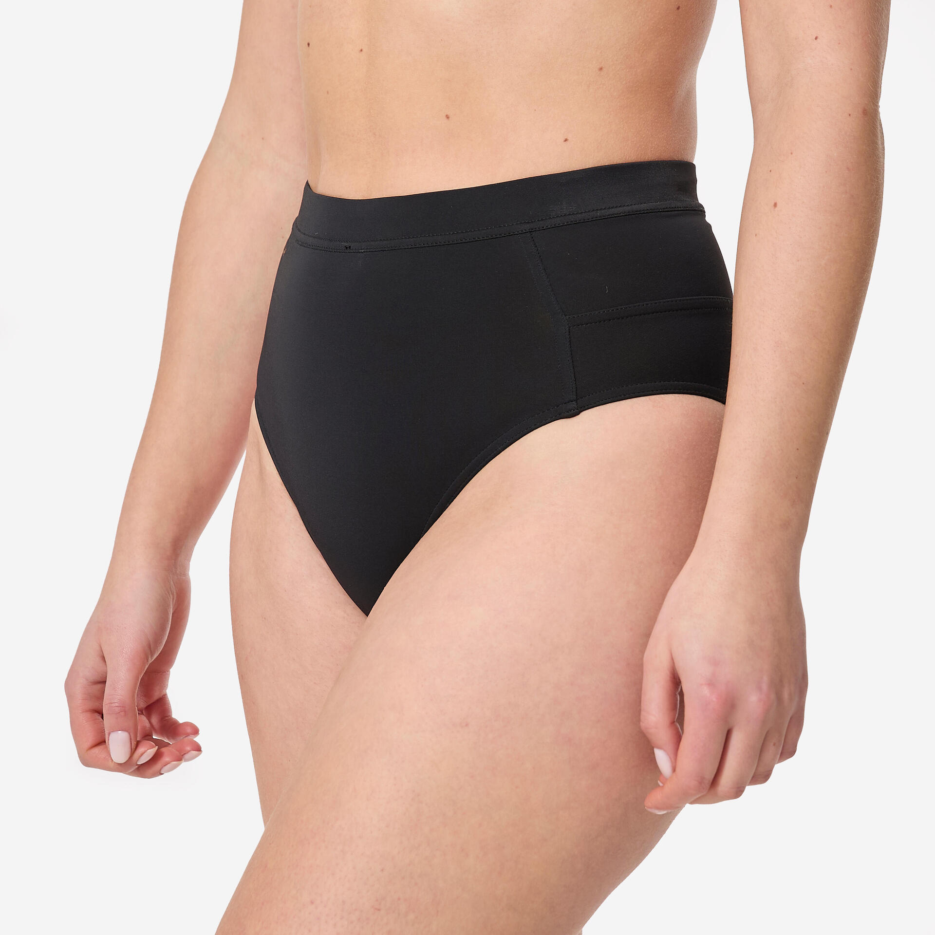 Women's high-waisted briefs swimsuit bottoms Rosa black