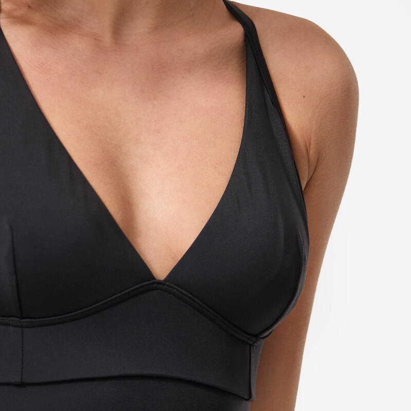 MAILLOT DE BAIN DE SURF 1 PIÈCE FEMME AVEC DOUBLE RÉGLAGE DOS BEA NOIR