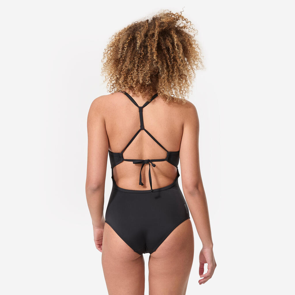 Maillot de bain de surf 1 pièce femme avec double réglage dos bea noir