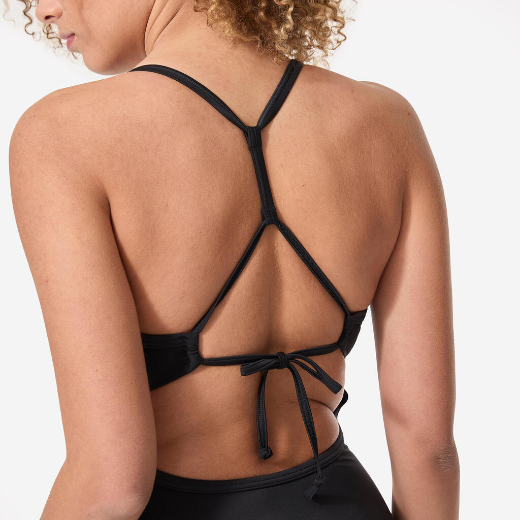 Maillot de bain de surf 1 pièce femme avec double réglage dos bea noir