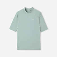 Women's anti-UV short-sleeve surf top T-shirt 100 - light khaki