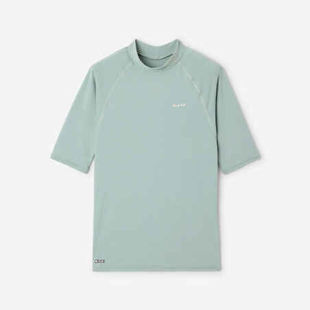 Women's anti-UV short-sleeve surf top T-shirt 100 - light khaki