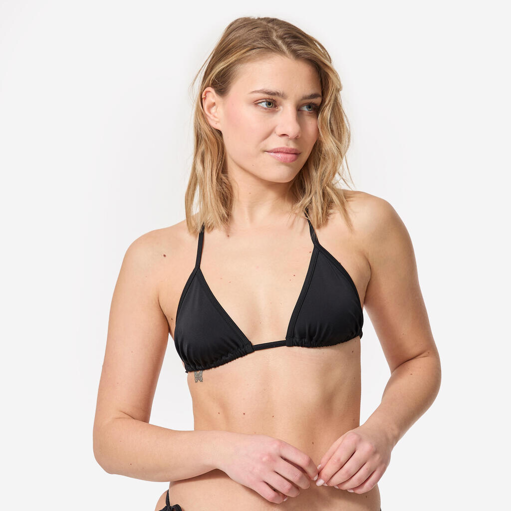 WOMEN'S PLAIN SLIDING TRIANGLE BIKINI SWIMSUIT TOP MAE GREEN