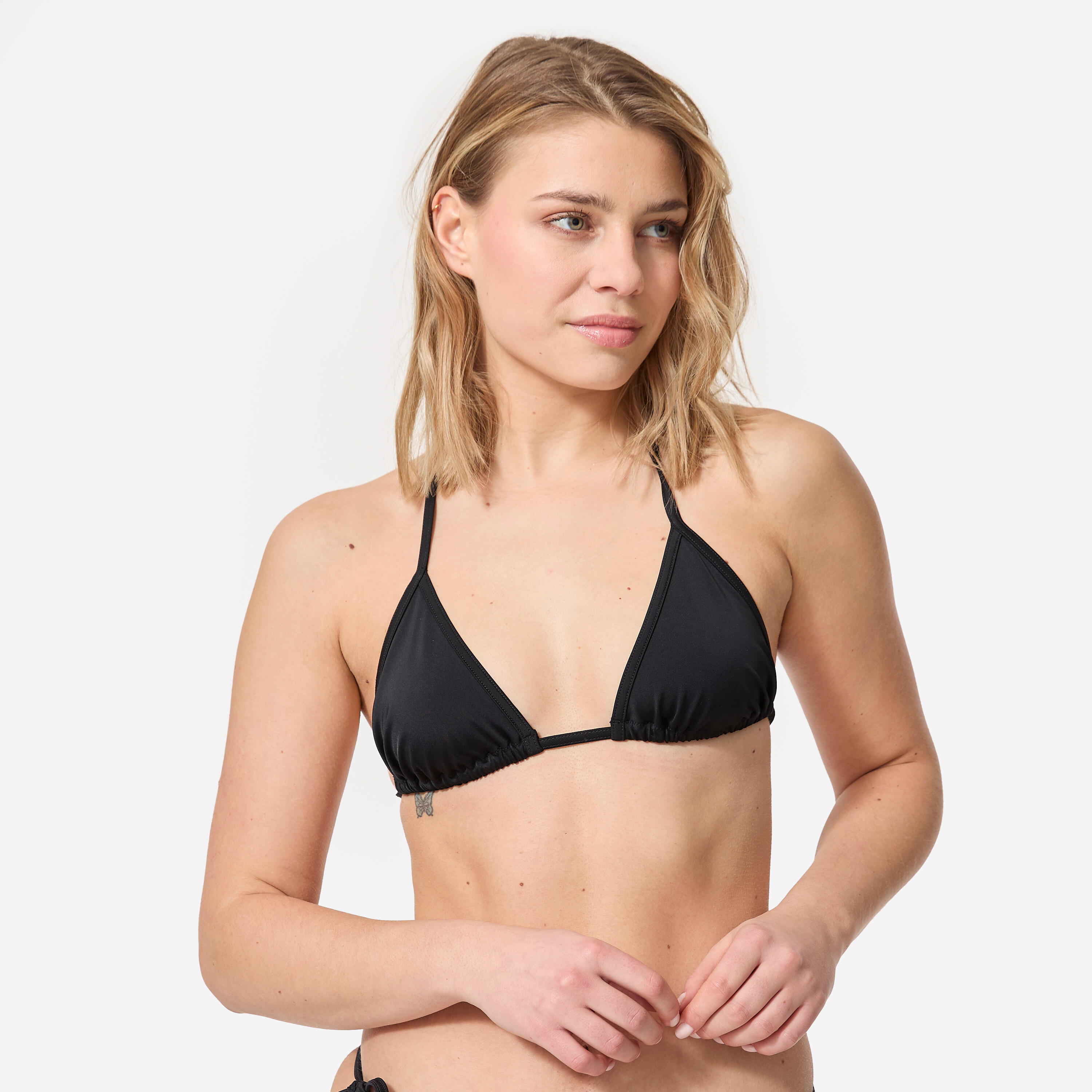 Haut de maillot de bain triangle coulissant femme - Mae noir - OLAIAN