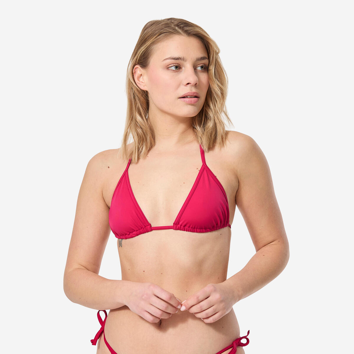 Haut de maillot de bain femme triangle coulissant mae rouge