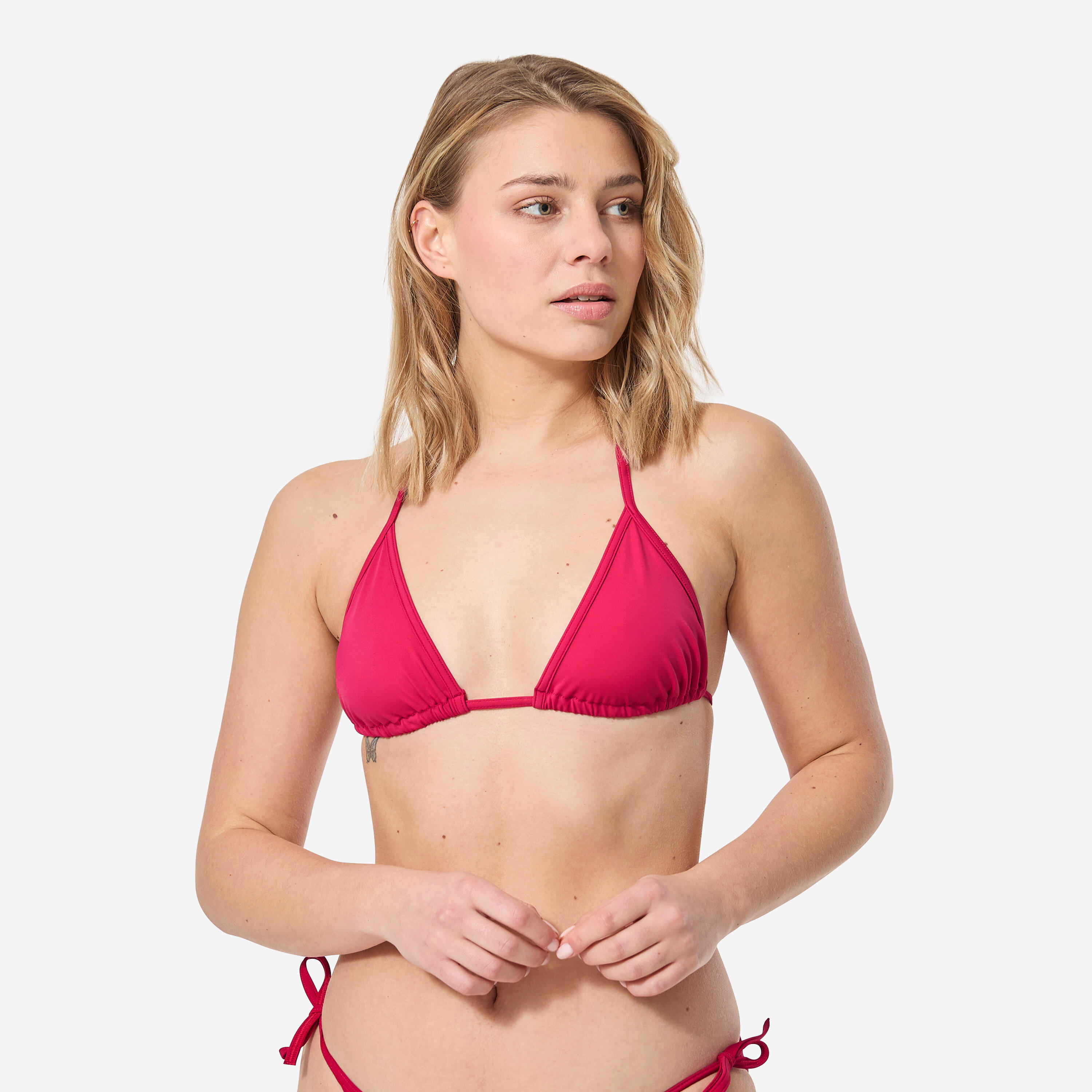 Women’s sliding triangle swimsuit top mae red