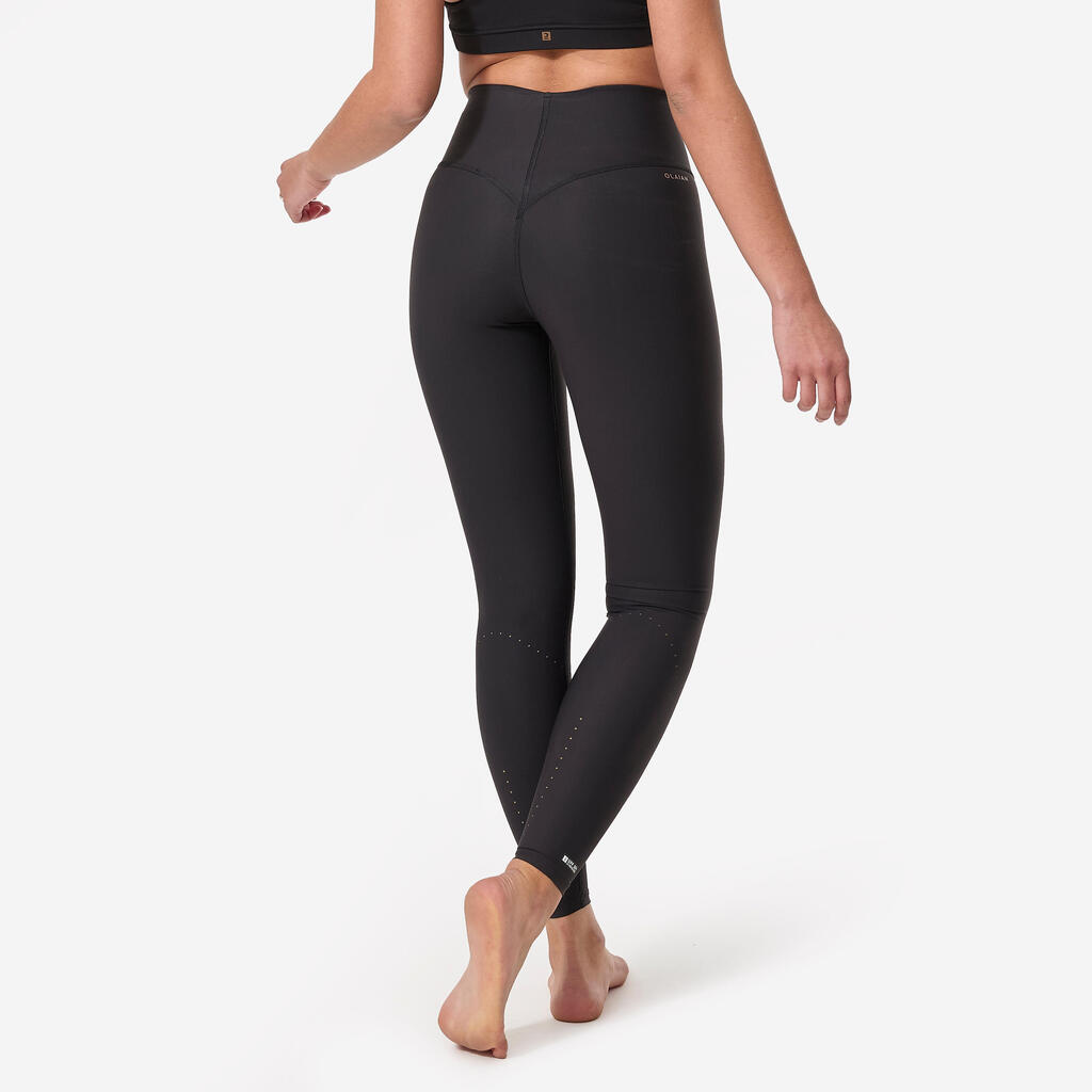 SURF LEGGINGS ANTI-UV RACHEL BLACK - SECOND SKIN AND SHAPING HIGH WAIST