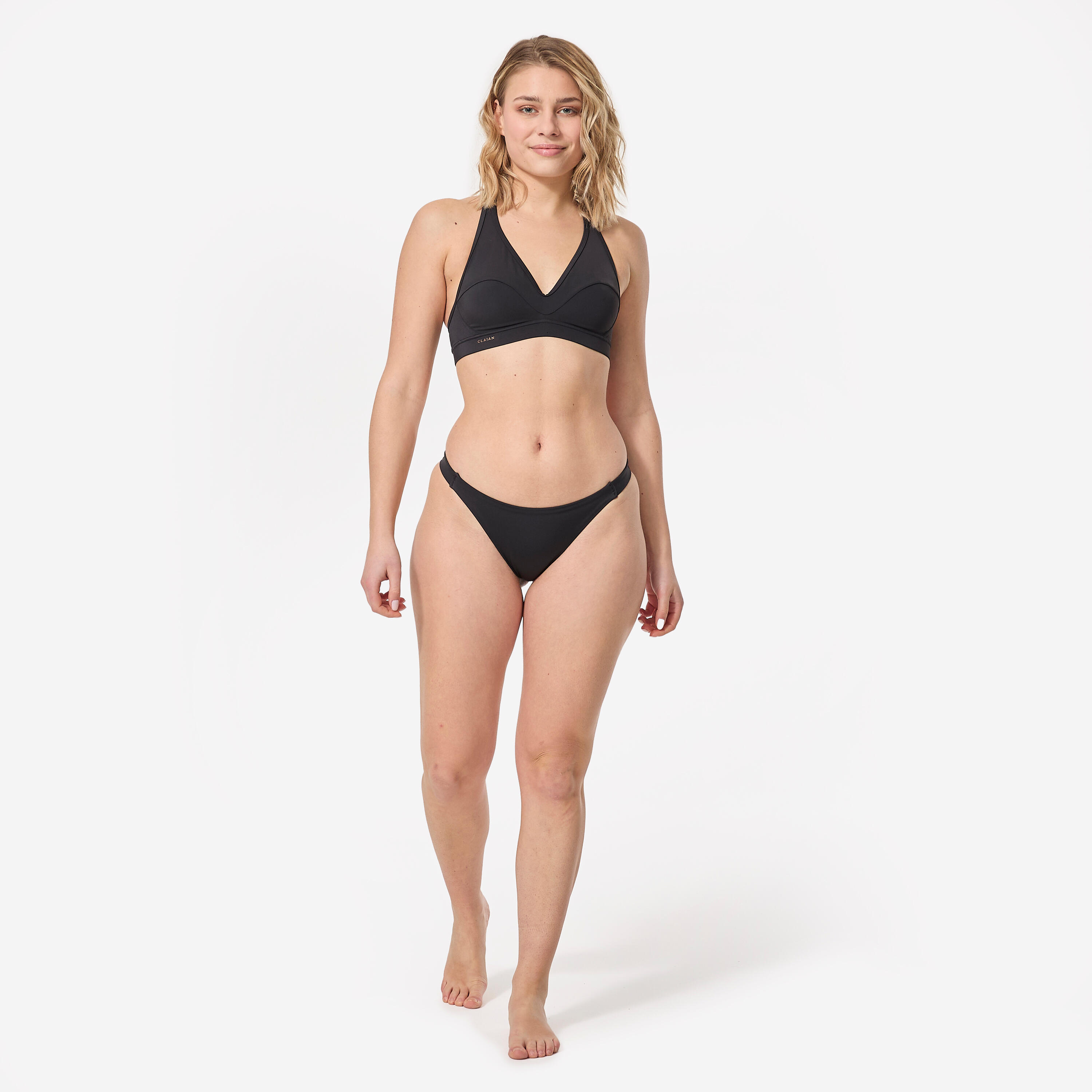 Bikinibroekje ALY met smalle en elastische randen van ribstof zwart 2/4