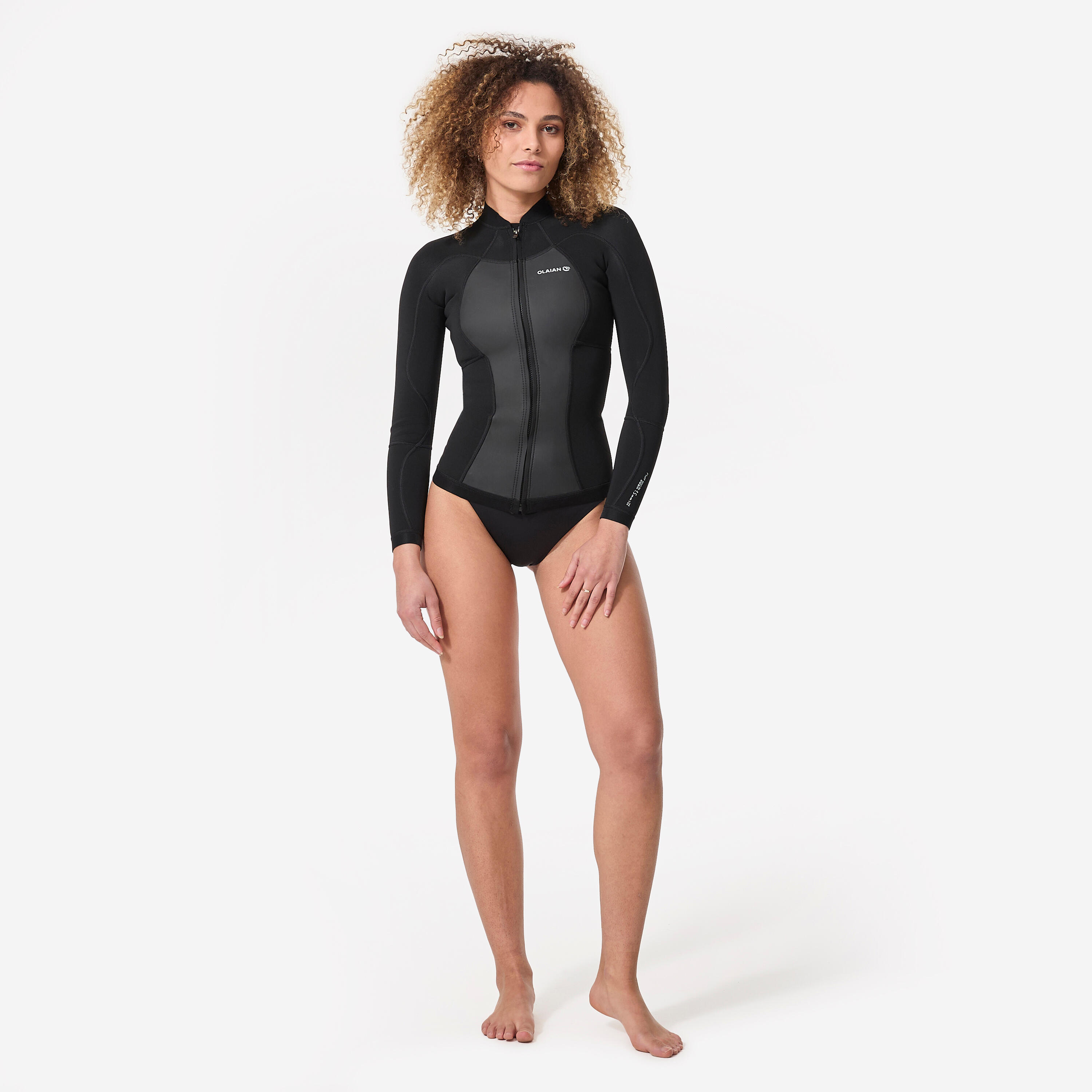 WOMEN’S NEOPRENE JACKET ADVANCED LEVEL with 1.5 mm foam and front ZIP - BLACK 2/6