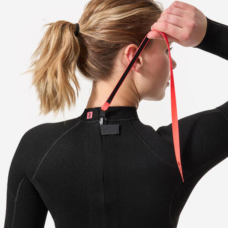 Гідрокостюм жіночий SURF 100 для серфінгу з неопрену 4/3 мм чорний