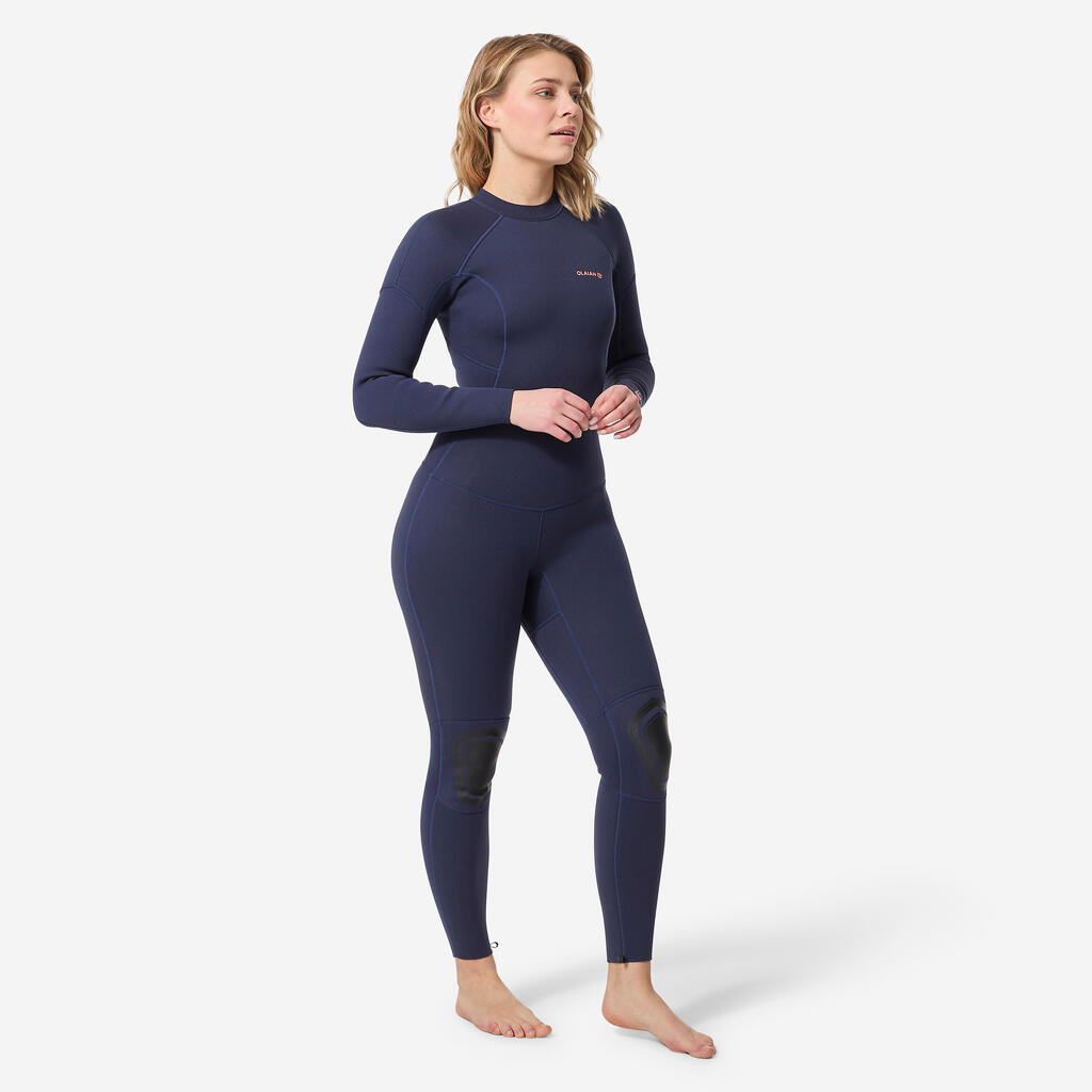SURF 100 Neoprene wetsuit 2/2 mm women’s Marine blue back zip
