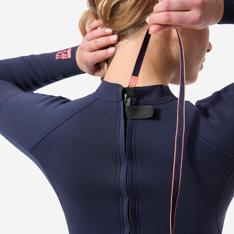 Kadın Neopren Wetsuit - 2/2 mm - Lacivert - 100