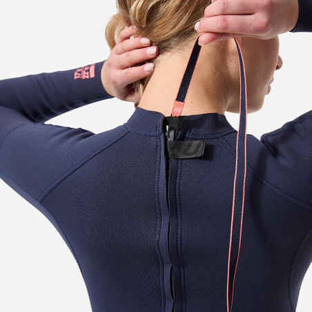 SURF 100 Neoprene wetsuit 2/2 mm women’s Marine blue back zip