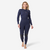 Combinaison surf 100 néoprène 2/2 mm femme bleu marine back zip