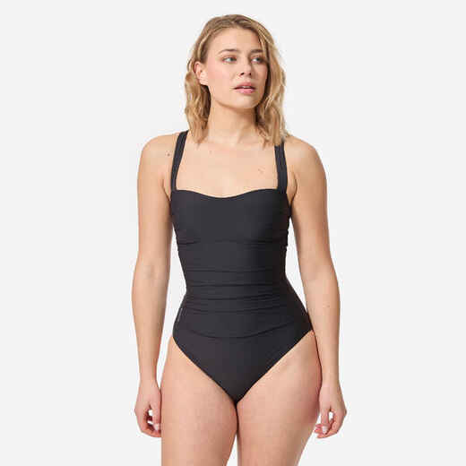 
      Maillot de bain 1 pièce femme gainant à effet ventre plat dora noir
  