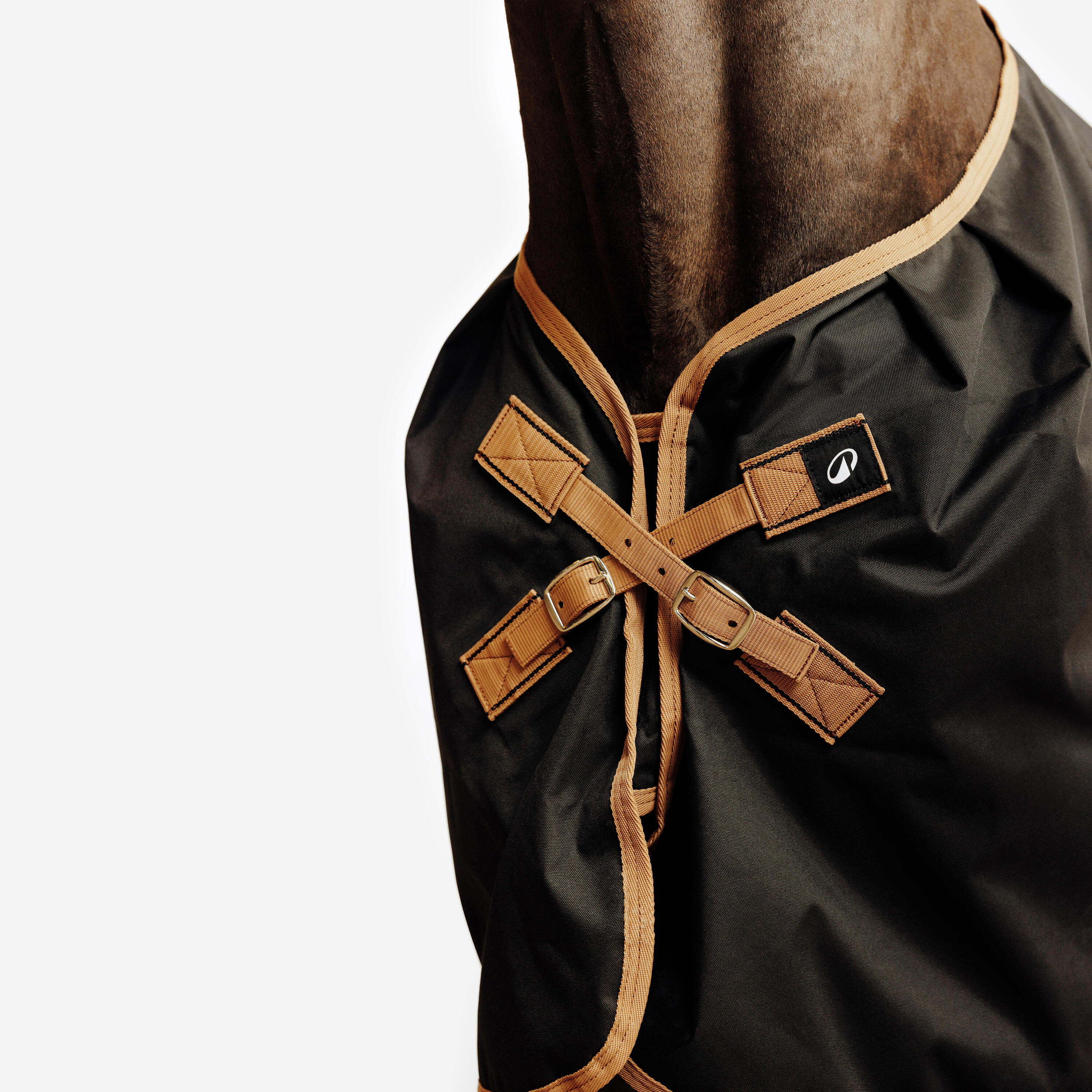 Wasserdichte Outdoordecke für Pferd und Pony – Allweather 0 g, schwarz und braun 2/7