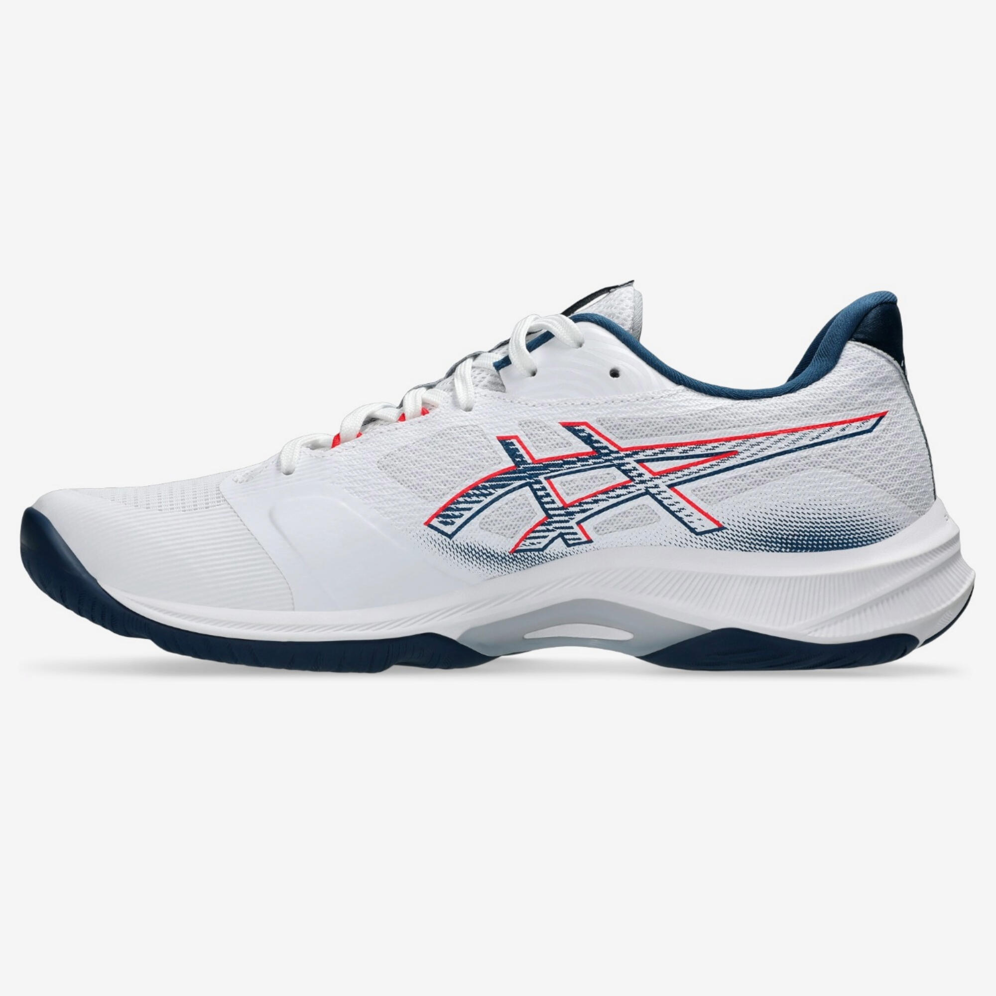 Chaussure de handball - ASICS Netburner Ballistic FF 4 blanc et bleu 4/4