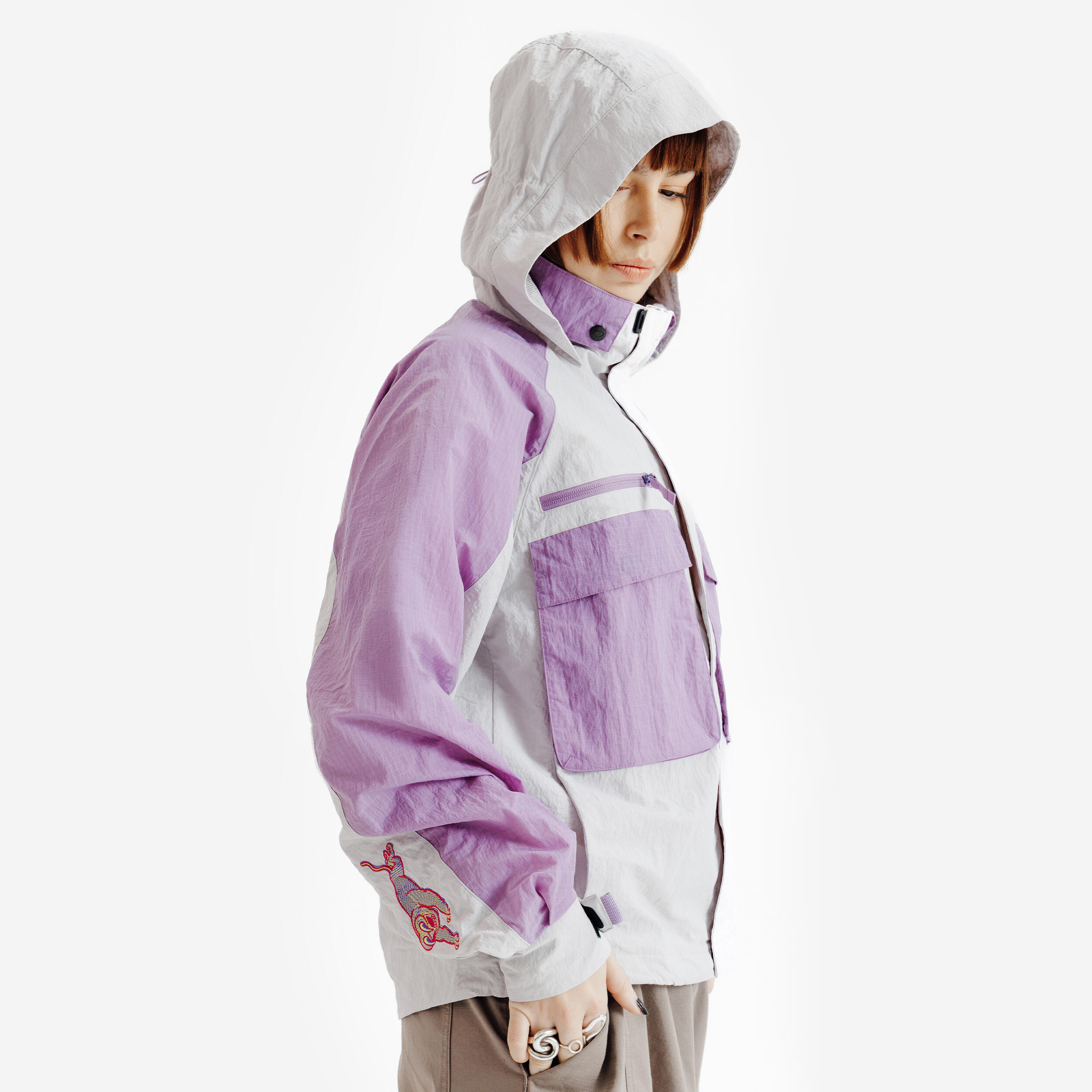 Casaco DECATHLON x TETSUNORI, Bege e Violeta 5/13
