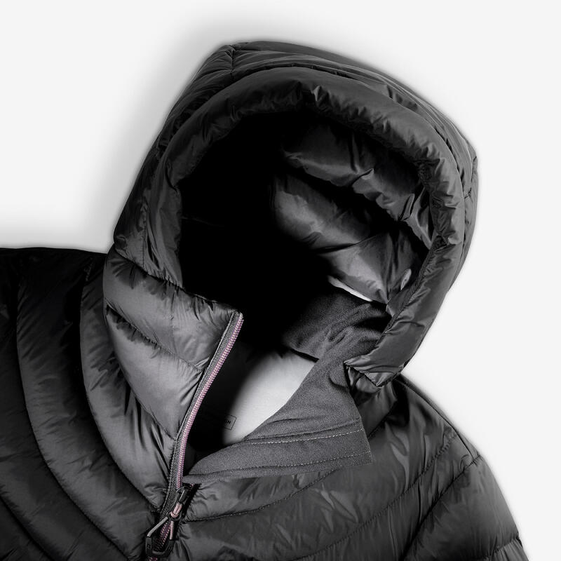Kadın Outdoor Trekking Kapüşonlu Şişme Mont - Kuş Tüyü - Siyah - mt500 -10 °C