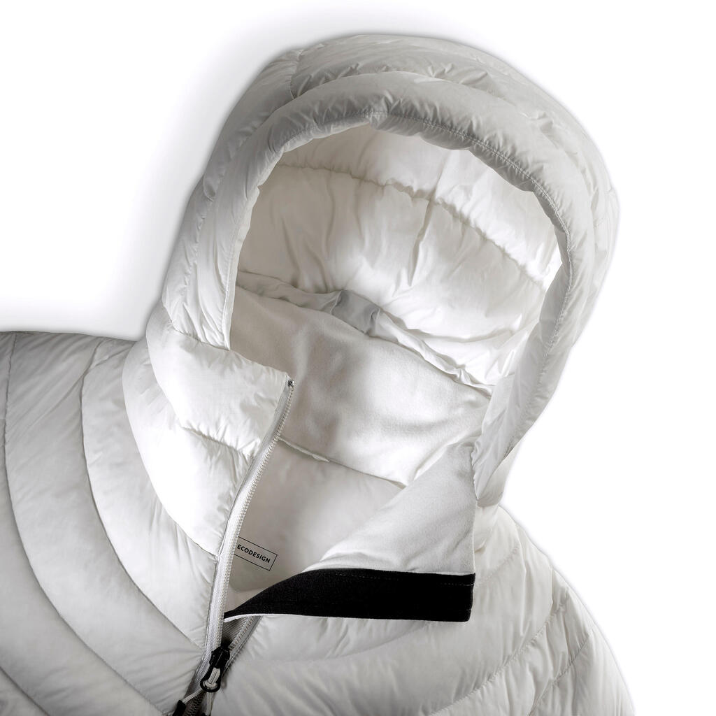 מעיל פוך עם קפוצ'ון לנשים לטרקים בהרים - MT500 -10°C שחור