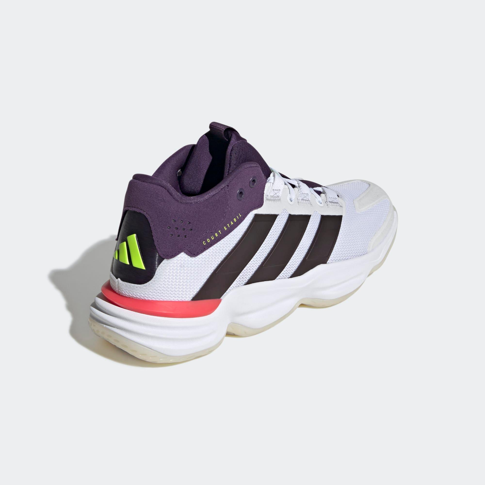Damen/Herren Handballschuhe - ADIDAS Court Stabil weiß/lila  5/8