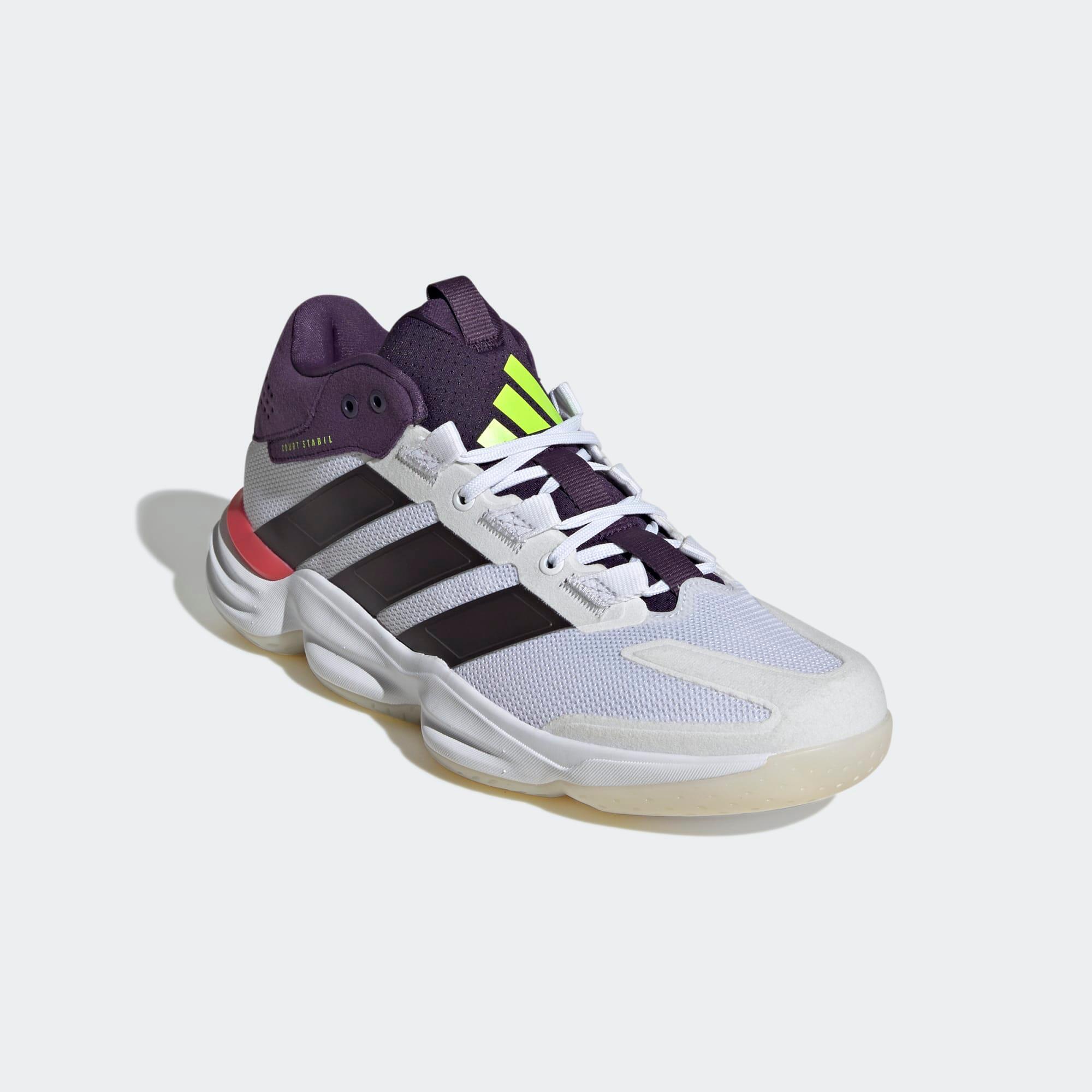 Damen/Herren Handballschuhe - ADIDAS Court Stabil weiß/lila  4/8